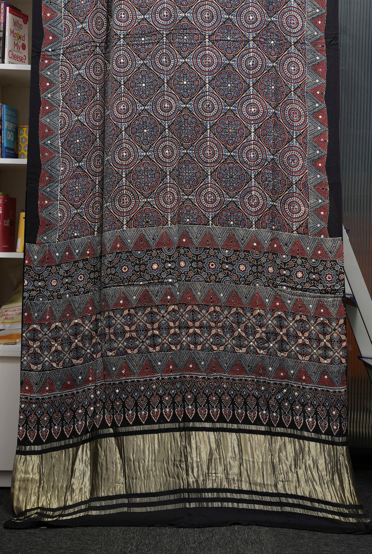 Black Pure Modal Silk Ajrakh