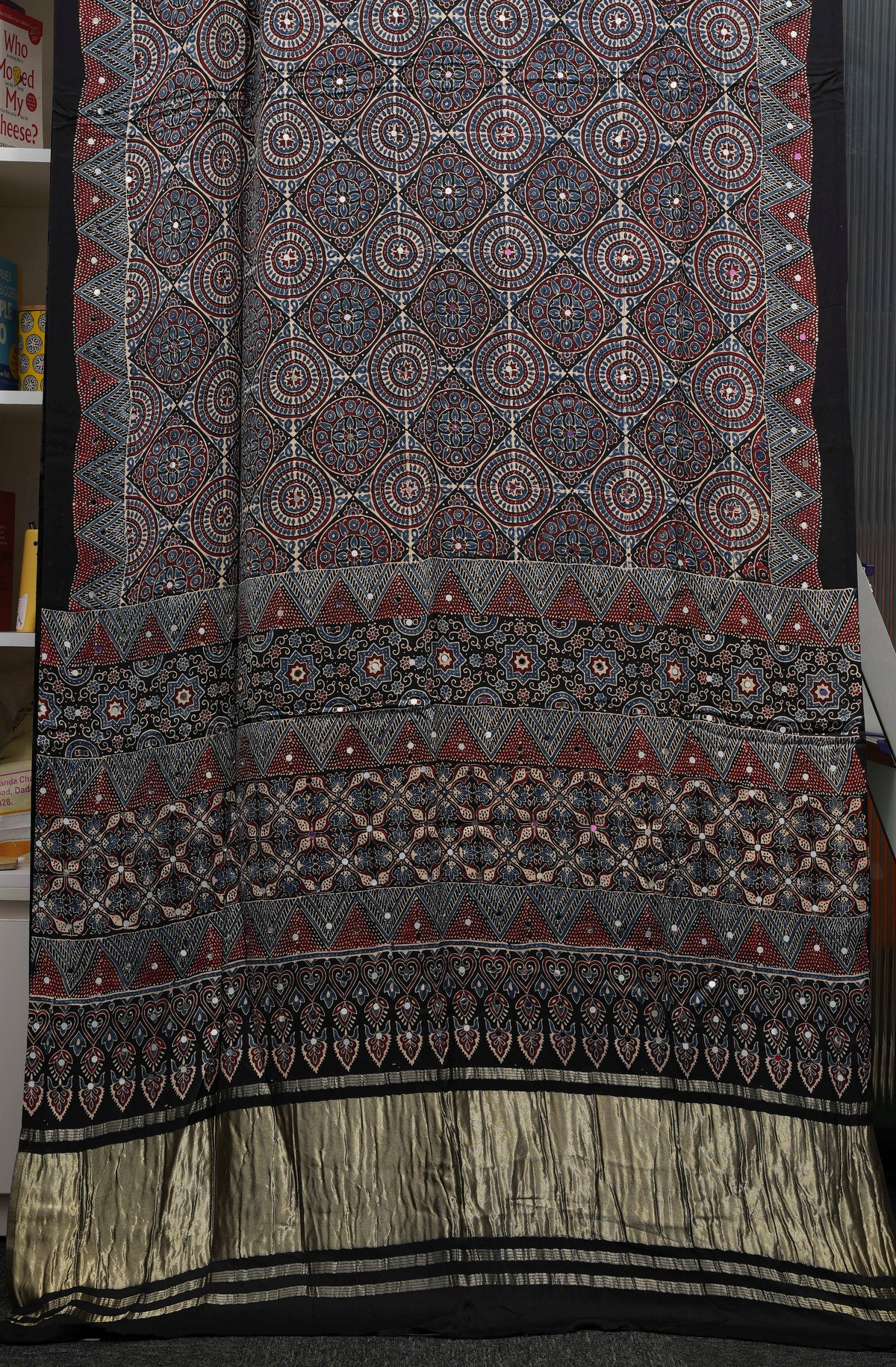 Black Pure Modal Silk Ajrakh