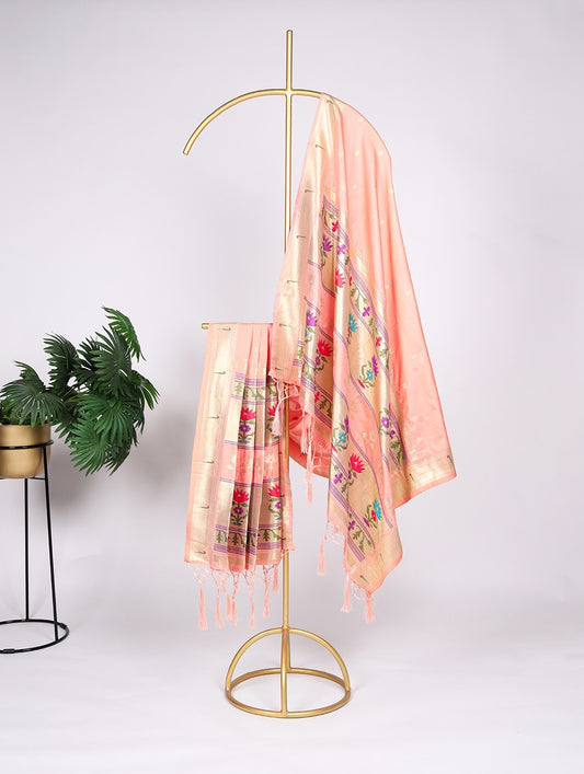 Soft Peach Paithani Dupatta